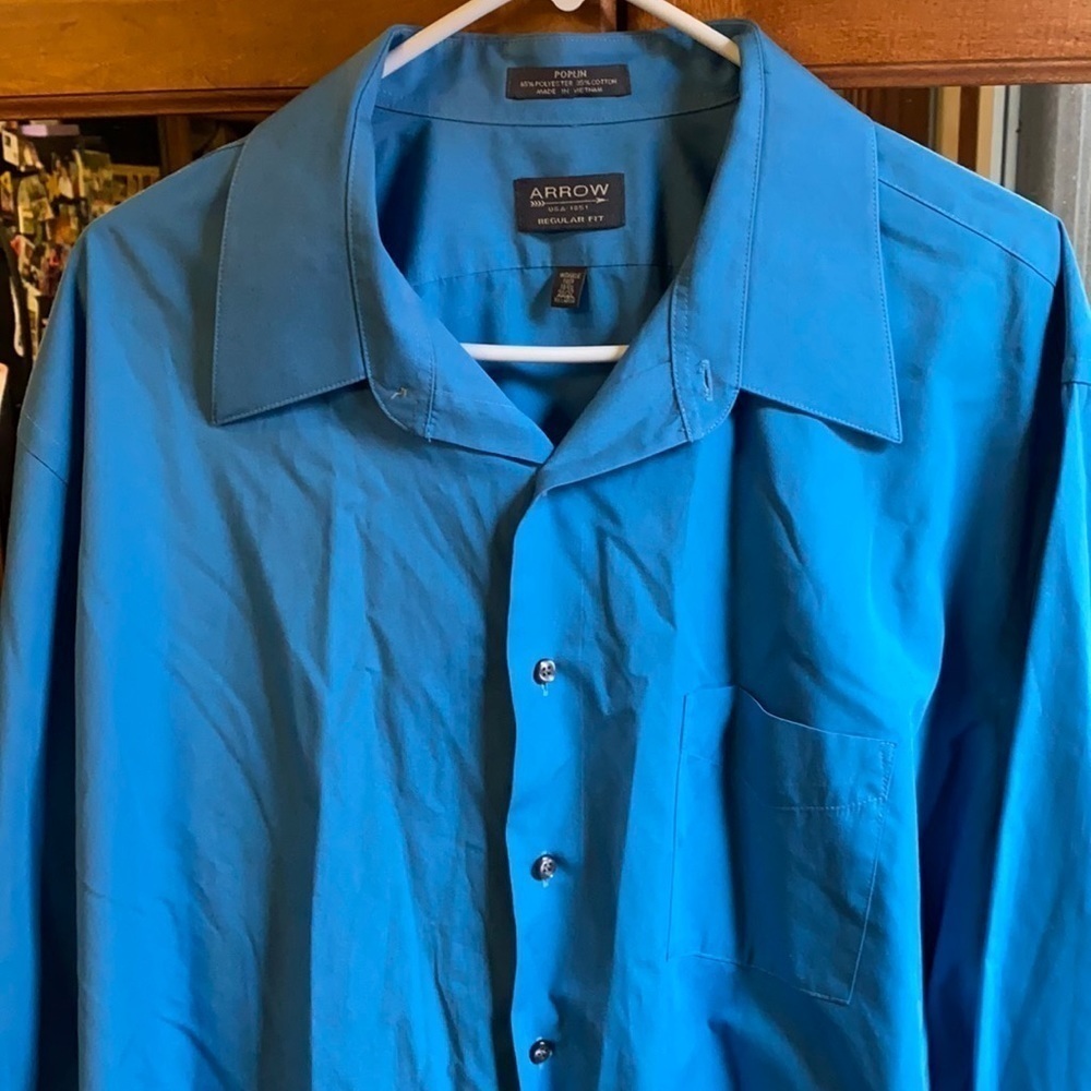Men’s Arrow  XXL Poplin Long Sleeve Button Down Shirt Business Professional